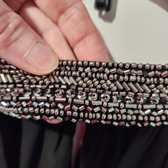 White House Black Market Sleeveless Halter Top with Beaded Collar- Large - Picture 7 of 8